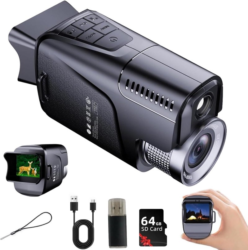 EQUEEN Night Vision Monocular with Full-Color, Digital Night Vision with 1500M Range with 850NM IR, 10X Digital Zoom, 7-Layer Coated Lens, 64GB TF Card, 5H Battery, IPX4 Waterproof for Outdoor Surveillance - Image 1